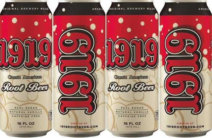 cans of 1919 root beer soda