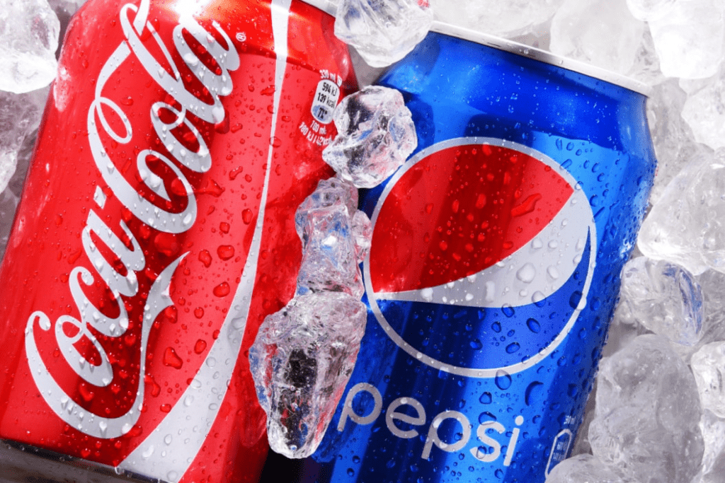 can of coke and pepsi soda