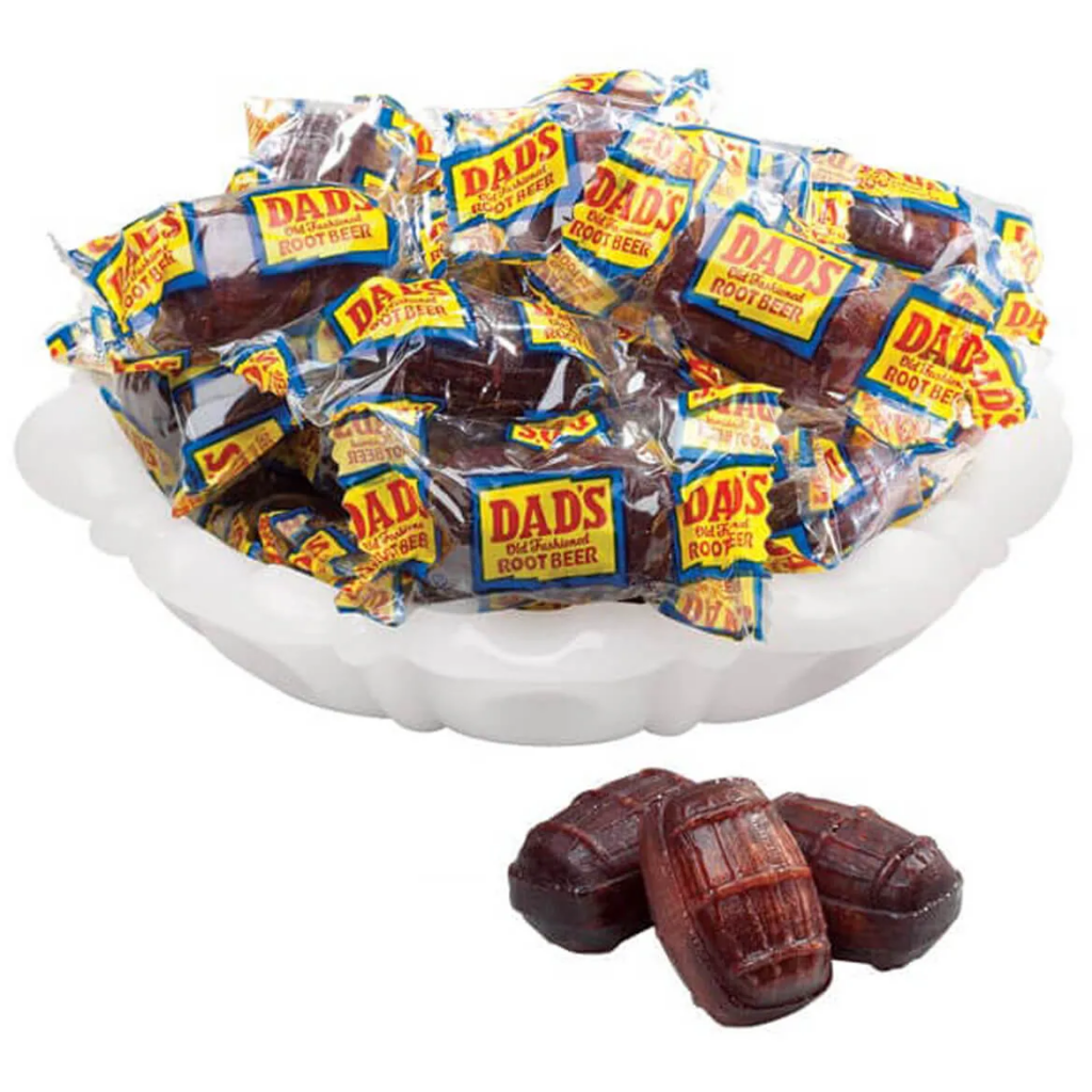 bowl of root beer soda barrel candy