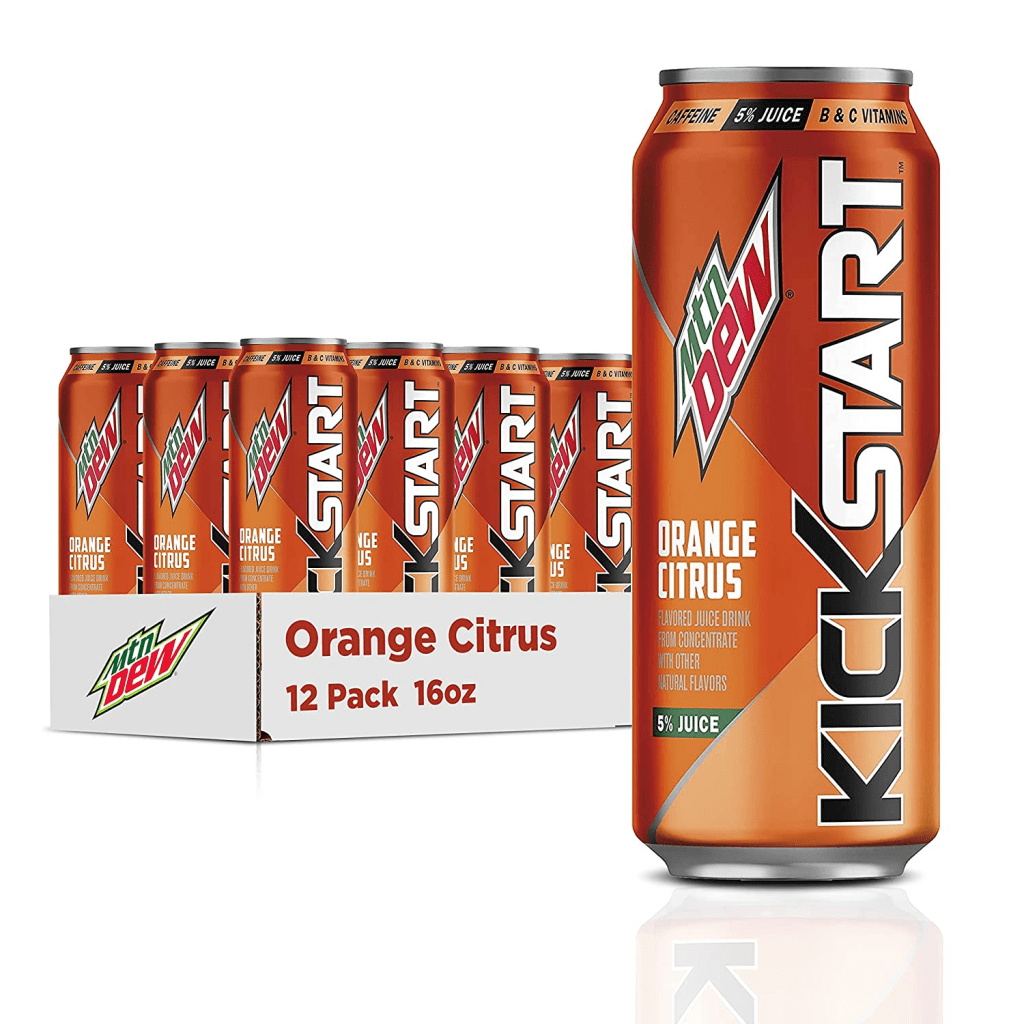 mountain dew kick start orange soda