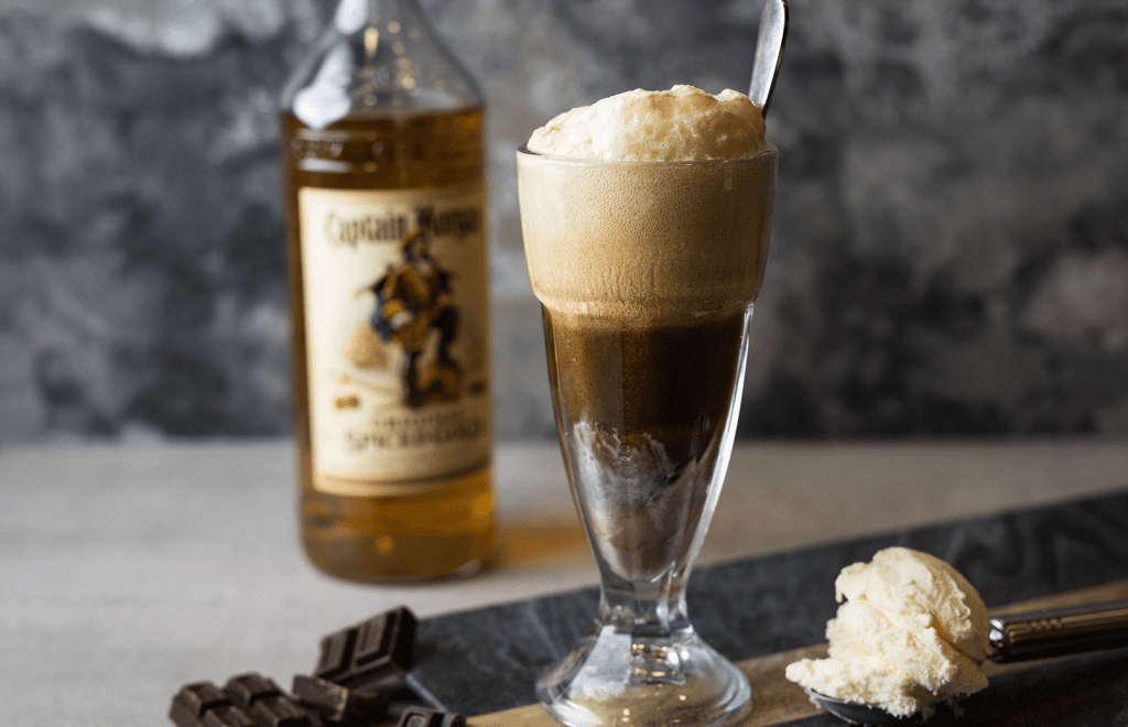 root beer and captain morgan float