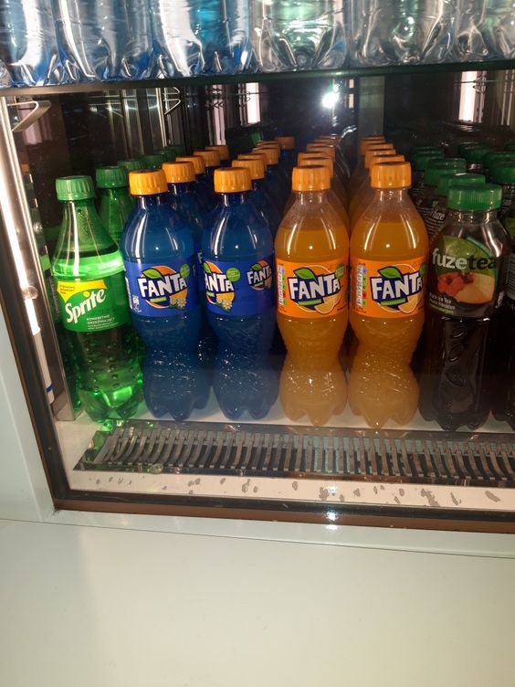 refrigerated soda bottles