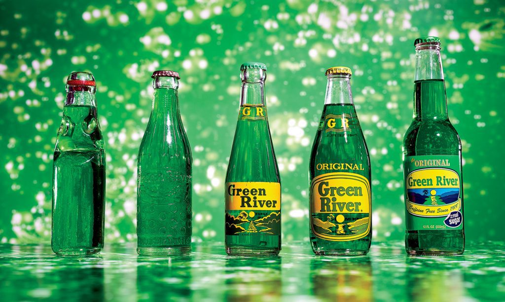 Green river bottles of soda