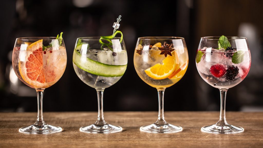 Gin,Tonic,Long,Drink,As,A,Classic,Cocktail,In,Various