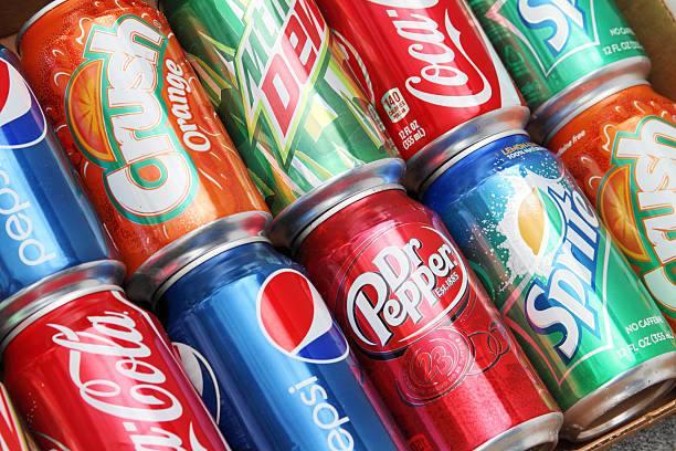 mixed variety of soda cans