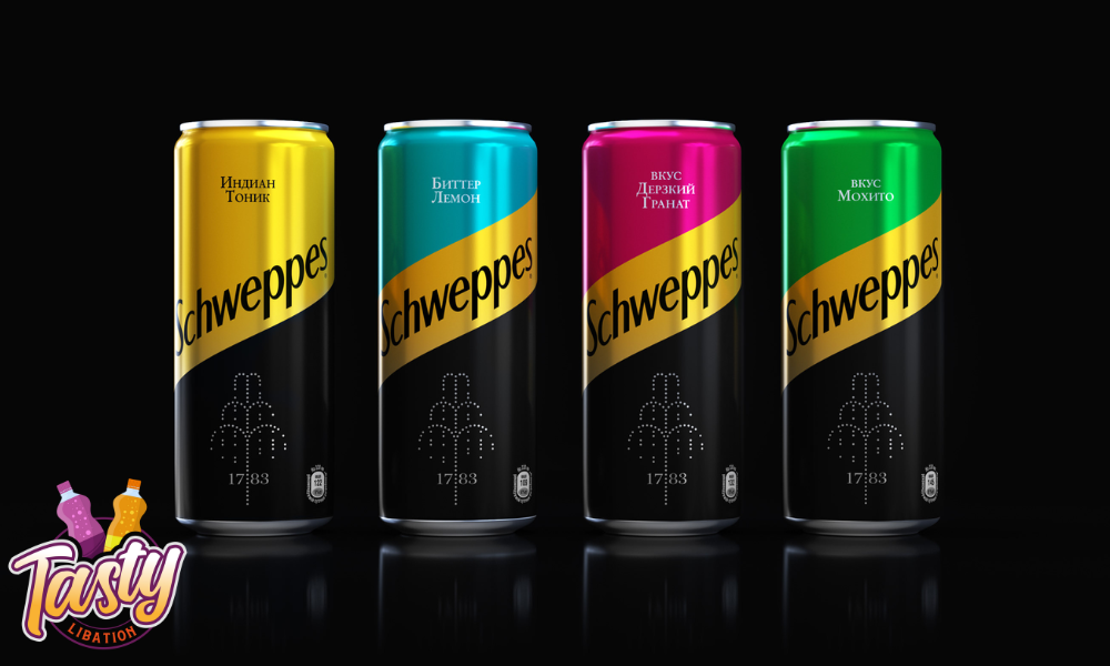 schweppes foreign soda cans